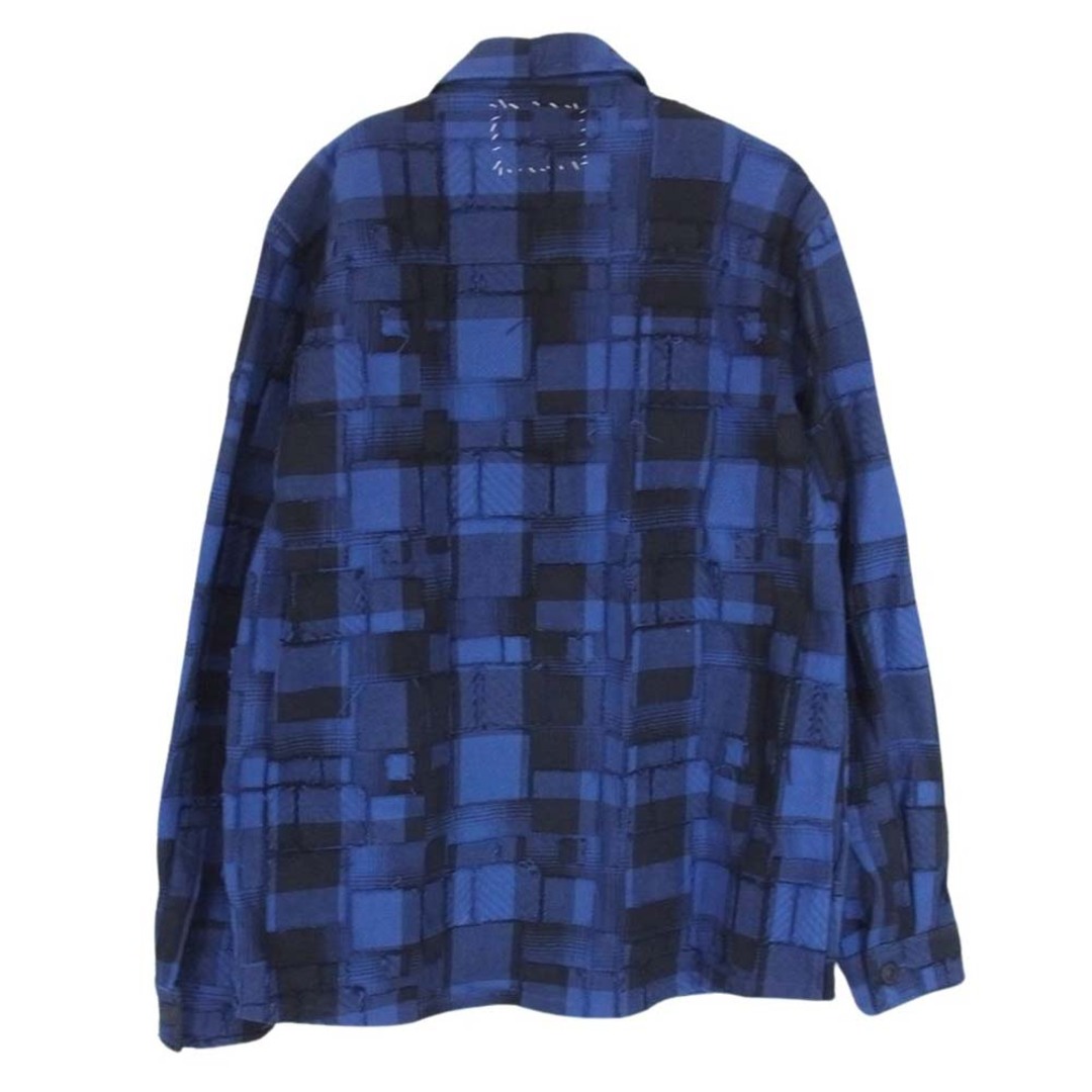 TMT(ティーエムティー)のTMT ティーエムティー 21AW BUFFALO-OMBRE PLAID OVERLAPPED SHIRTS JACKET パッチワーク チェック ネルシャツ ブロックチェック 長袖 シャツ ブルー系 L【中古】 メンズのトップス(シャツ)の商品写真