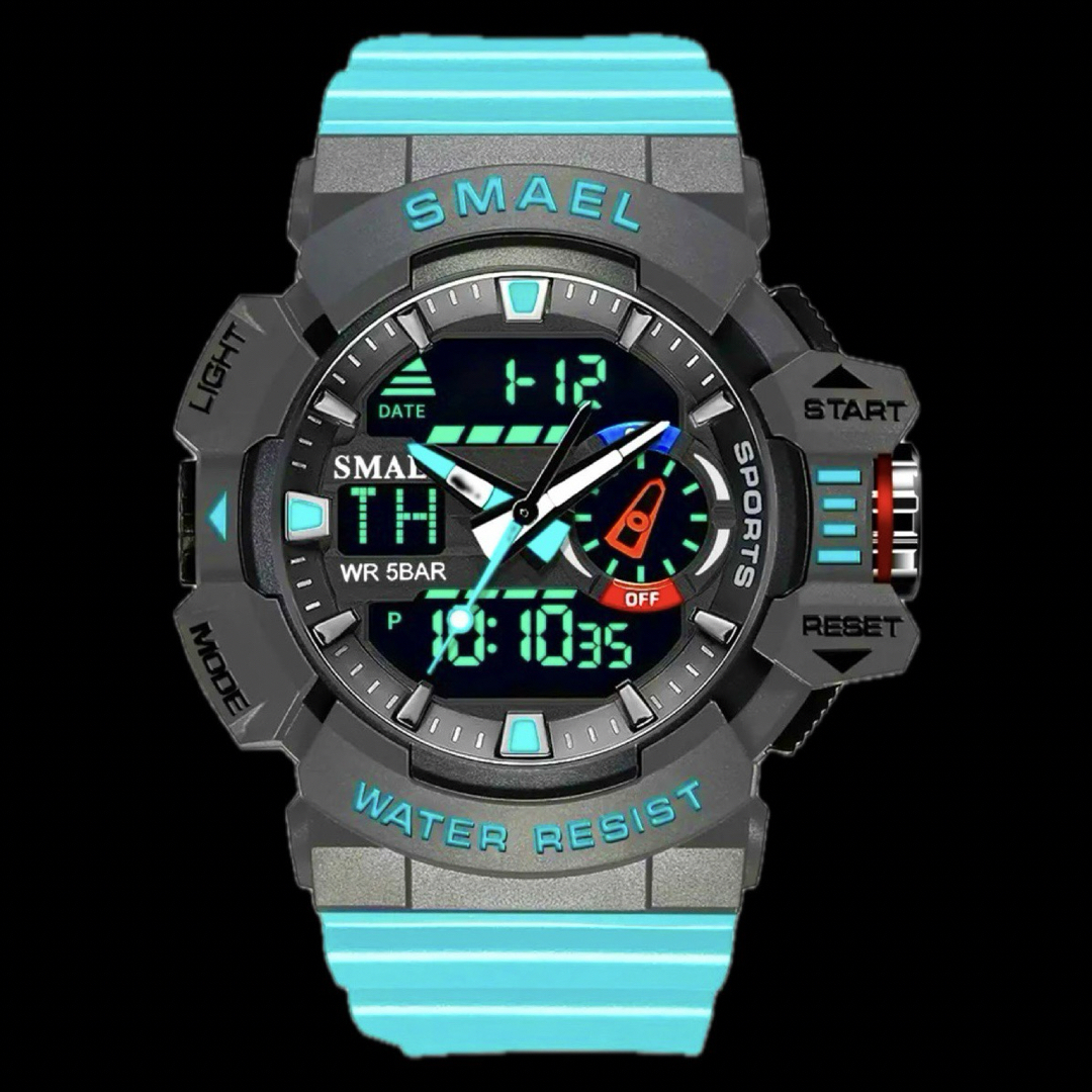 新品 SMAEL スポーツデュアルウォッチ メンズ腕時計 ライトブルー メンズの時計(腕時計(アナログ))の商品写真