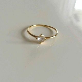 0.18ct ローズカット ダイヤモンド リング 華奢 スキンジュエリー(リング(指輪))