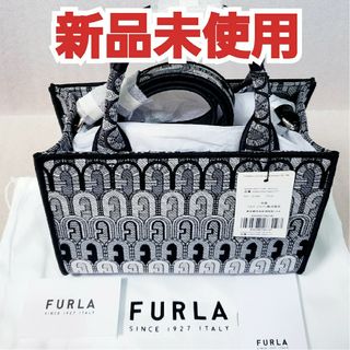 【新品】FURLA フルラ オポチュニティ ジャガード トートバッグ ミニ 黒