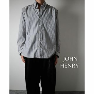 ヴィンテージ(VINTAGE)のJOHN HENRY ロンドンストライプ ボタンダウン コットン 長袖シャツ(シャツ)