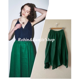 DEUXIEME CLASSE - nagonstans green linen ロングスカート