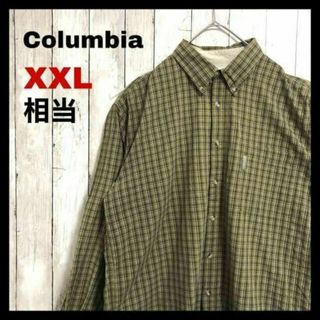 071　希少 古着 コロンビア オーバーサイズシャツ　長袖　XXL(シャツ)