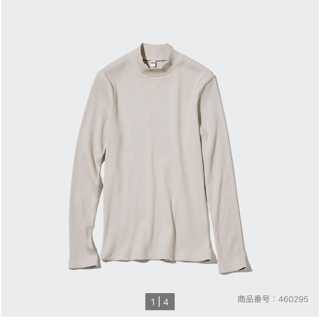 UNIQLO(ユニクロ)のリブハイネックT(長袖) レディースのトップス(シャツ/ブラウス(長袖/七分))の商品写真