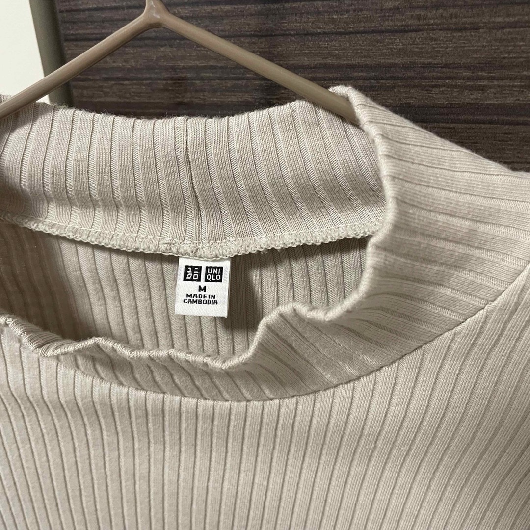 UNIQLO(ユニクロ)のリブハイネックT(長袖) レディースのトップス(シャツ/ブラウス(長袖/七分))の商品写真