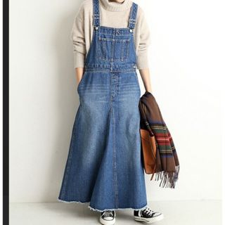 LE DENIMボリュームフレアジャンパースカート スローブイエナ