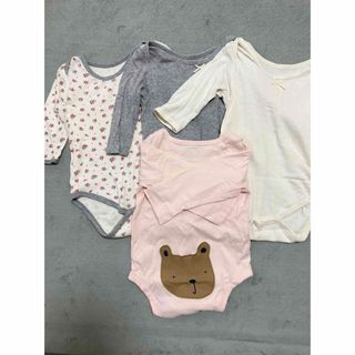 ベビーギャップ(babyGAP)の肌着 ボディスーツ まとめ売り ロンパース肌着 長袖 七分袖 4枚セット(肌着/下着)