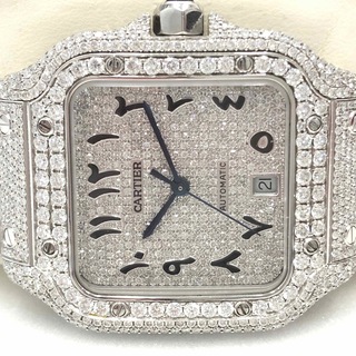 Cartier - 【全面ダイヤカルティエWSSA0018 サントスドゥカルティエLM メンズ 時計