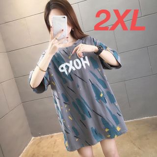 Tシャツ レディース 夏 ゆったり カジュアル 英文字 トップス SLUB054(Tシャツ(半袖/袖なし))