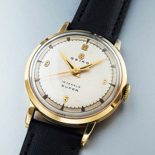 セイコー(SEIKO)の(878) セイコー スーパー 手巻き 1955年 日差3秒 金張り メンズ(腕時計(アナログ))