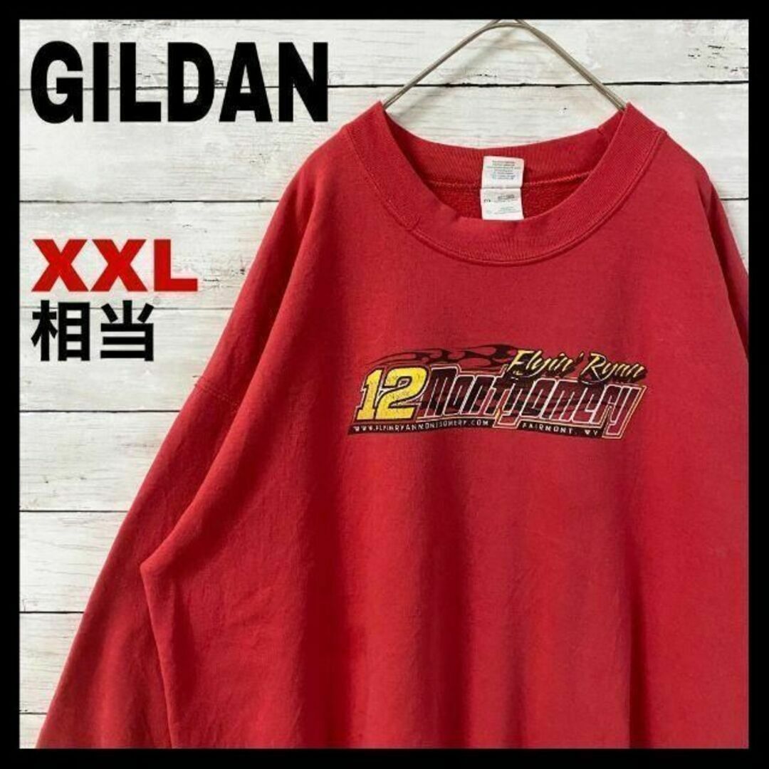 GILDAN(ギルタン)の818 US古着 GILDAN スウェット レーサー 車 グラフィック 両面 メンズのトップス(スウェット)の商品写真