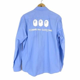 コムデギャルソン(COMME des GARCONS)のコムデギャルソン アベイシングエイプ 21SS シャツ 長袖 XL 水色 正規品(シャツ)