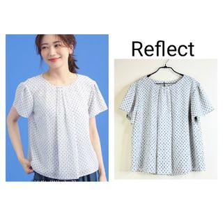 リフレクト(ReFLEcT)のReflect大きいサイズ【接触冷感/洗える】プリントシフォンブラウス ライトグ(シャツ/ブラウス(半袖/袖なし))