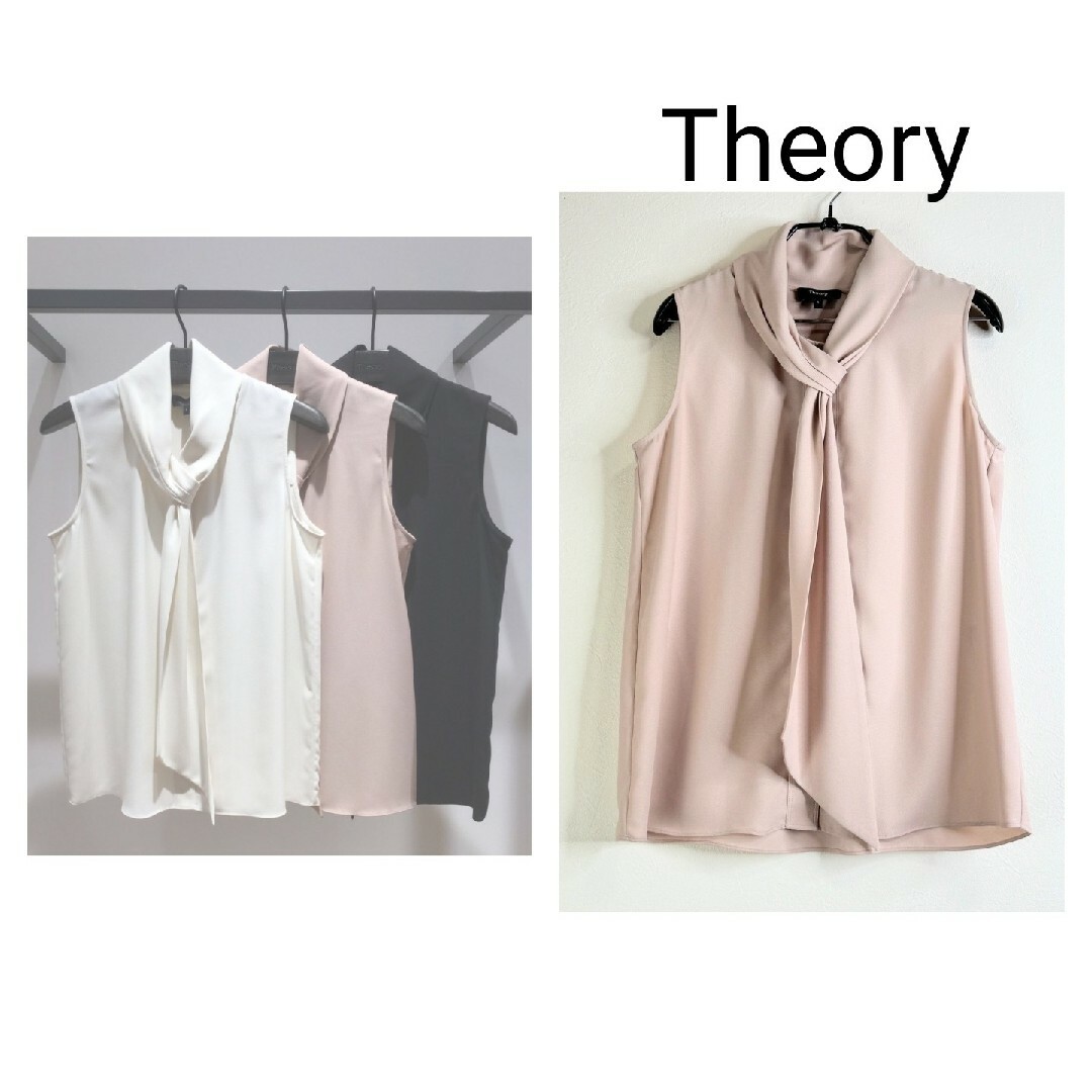 theory(セオリー)のTheoryボウタイ付きジョーゼットブラウス レディースのトップス(シャツ/ブラウス(半袖/袖なし))の商品写真