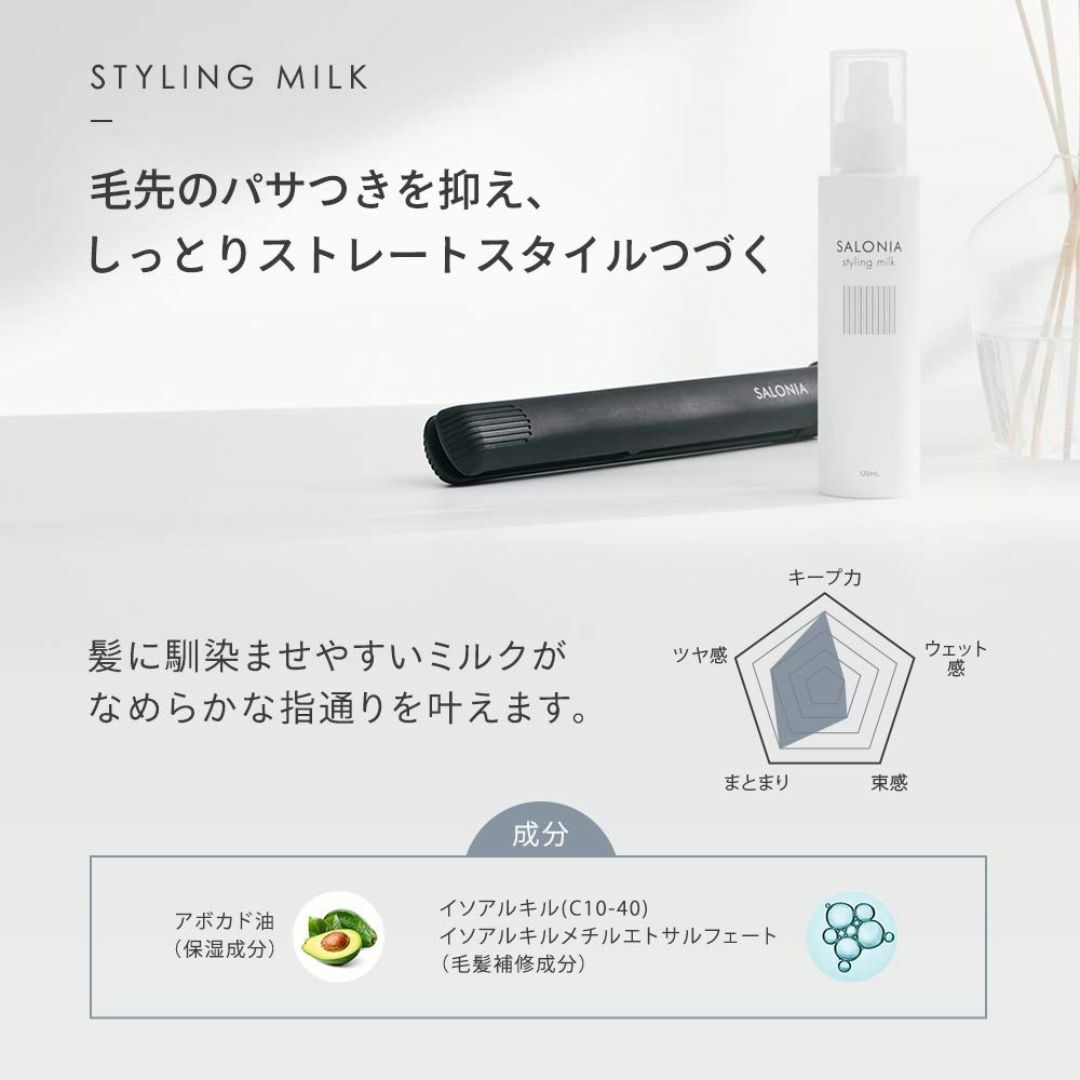 SALONIA サロニア スタイリングミルク (ストレート) 120mL ナチュ コスメ/美容のヘアケア/スタイリング(その他)の商品写真