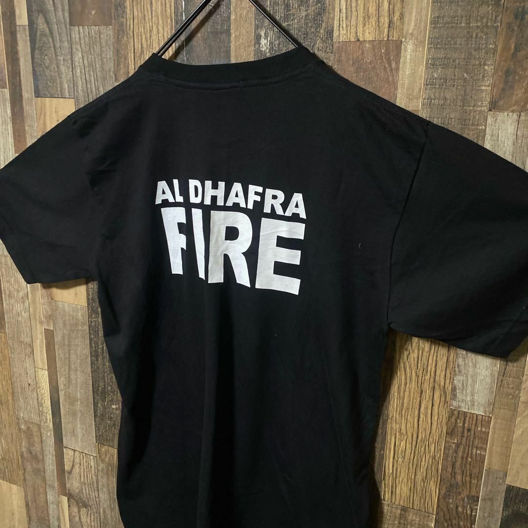 ブラック スカル ガイコツ L FIRE メンズ USA古着 半袖 Tシャツ メンズのトップス(Tシャツ/カットソー(半袖/袖なし))の商品写真