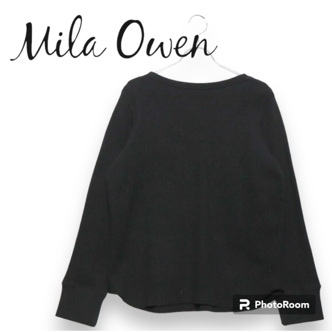 Mila Owen(ミラオーウェン)のミラ オーウェン Mila Owen 後ろ開きサーマルトップス （ブラック） レディースのトップス(カットソー(長袖/七分))の商品写真