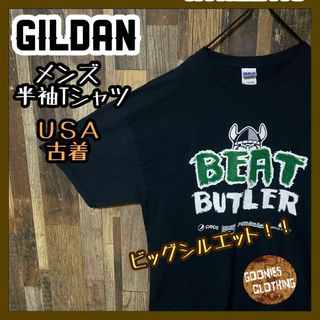 ブラック メンズ ギルダン チームロゴ XL USA古着 半袖 Tシャツ(Tシャツ/カットソー(半袖/袖なし))