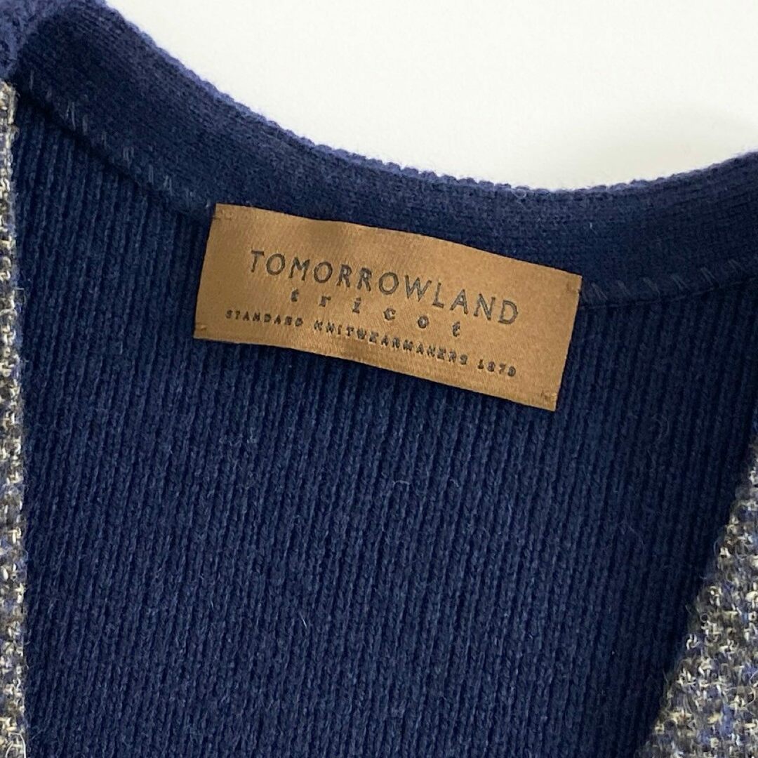 TOMORROWLAND(トゥモローランド)の2d22 《美品》 TOMORROWLAND tricot トゥモローランド トリコ ニット切替 ドレススタイル ジレ ベスト S チャコール×ネイビー メンズ 紳士服 メンズのトップス(ベスト)の商品写真