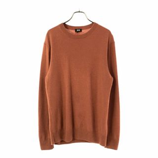 ユニクロ(UNIQLO)のユニクロ カシミヤ100％ 長袖 セーター M オレンジ系 UNIQLO ニット クルーネック メンズ 古着 【240422】(ニット/セーター)