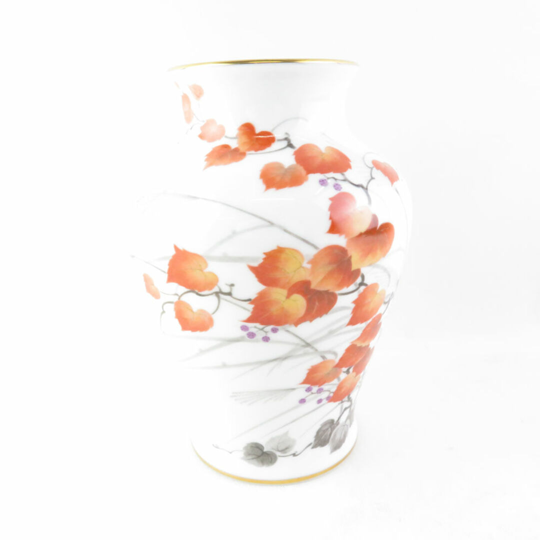 美品 OKURA 大倉陶園 花瓶 1点 フラワーベース H15 葉 花びん 花器 花入 SU5720U  インテリア/住まい/日用品のインテリア小物(花瓶)の商品写真