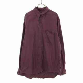 ユニクロ(UNIQLO)のユニクロ 90s シルク100% 長袖 シャツ L ボルドー UNIQLO 旧タグ オールド ヴィンテージ メンズ 古着 【240422】 メール便可(シャツ)