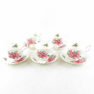 ロイヤルアルバート(ROYAL ALBERT)の美品 ROYAL ALBERT ロイヤルアルバート プレイリーローズ ティーカップ＆ソーサー 5客 セット SY8348X (グラス/カップ)