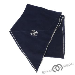 シャネル(CHANEL)のBランク【シャネル】ストール/カシミヤ100%/ネイビー/ココマーク/CHANEL【中古】(バンダナ/スカーフ)