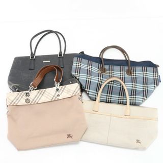 バーバリー(BURBERRY)のまとめ 4点 セット バーバリー ノバ チェック レザー トート バッグ 肩掛け ショルダー ハンド レディース EEM X13-9(トートバッグ)