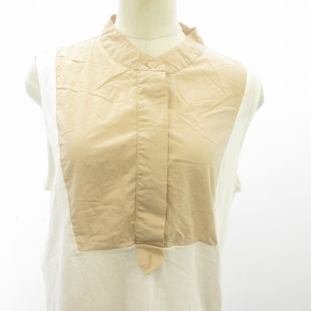 Marni(マルニ)のマルニ MARNIノースリーブシャツ ブラウス 切り替え 白 ピンク 44 約M レディースのトップス(シャツ/ブラウス(半袖/袖なし))の商品写真