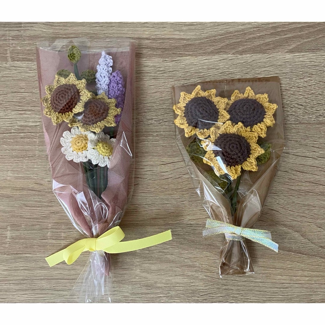 夏の花束とひまわりの花束のセット ハンドメイドのインテリア/家具(インテリア雑貨)の商品写真