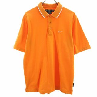 ナイキ(NIKE)のナイキ ゴルフ 半袖 ポロシャツ M オレンジ NIKE DRY-FIT 鹿の子 メンズ 古着 【240422】(ウエア)