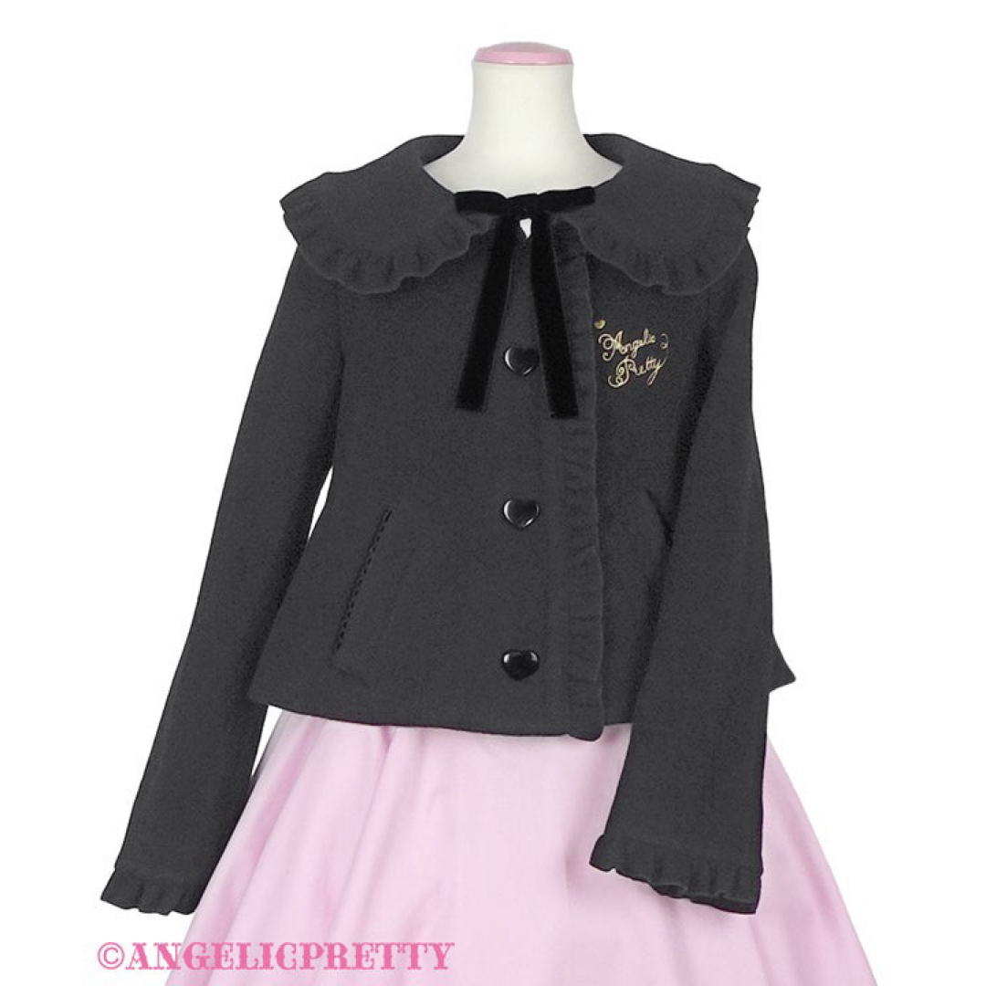 Angelic Pretty(アンジェリックプリティー)のAngelic Pretty Frill Heartコート クロ レディースのジャケット/アウター(その他)の商品写真