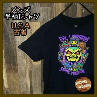 メンズ ブラック キャラクター モンスター アニメ L 古着 半袖 Tシャツ(Tシャツ/カットソー(半袖/袖なし))