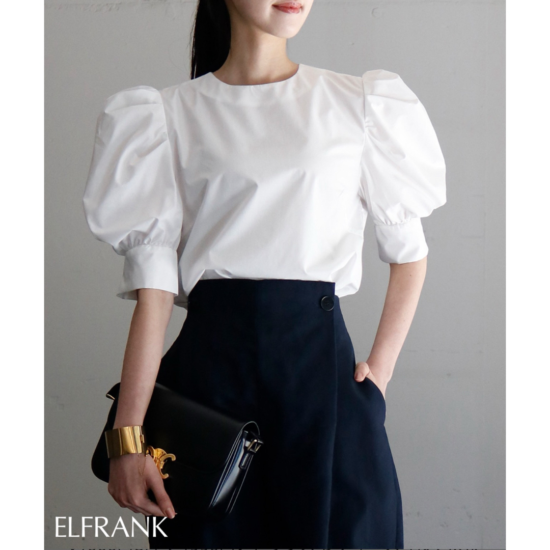 ELFRANK  半袖ブラウス　ホワイト レディースのトップス(シャツ/ブラウス(半袖/袖なし))の商品写真