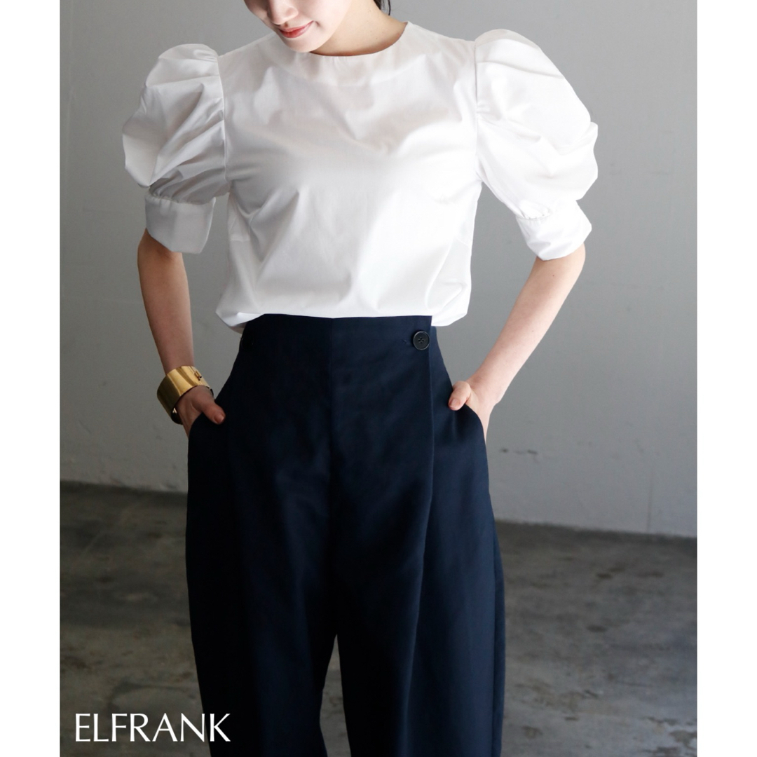 ELFRANK  半袖ブラウス　ホワイト レディースのトップス(シャツ/ブラウス(半袖/袖なし))の商品写真