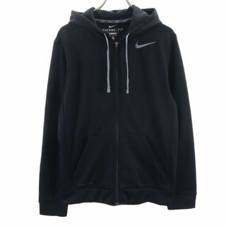 ナイキ(NIKE)のナイキ トレーニング 長袖 ジップパーカー M ブラック NIKE THERMA-FIT ジャージ メンズ 古着 【240422】(トレーニング用品)