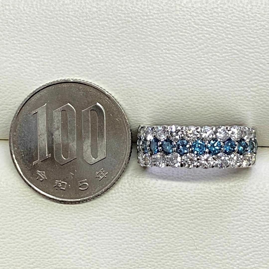 Pt900　高品質ダイヤモンドリング　D2.08ct　サイズ13号　ブルーダイヤ レディースのアクセサリー(リング(指輪))の商品写真