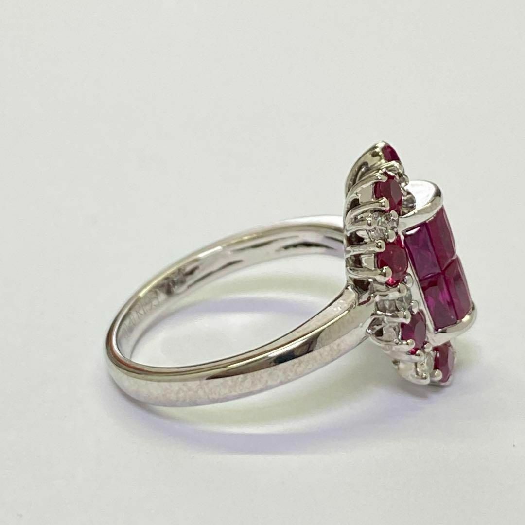 K18WG　天然ルビーリング　R1.95ct　D0.20ct　サイズ12.5号 レディースのアクセサリー(リング(指輪))の商品写真