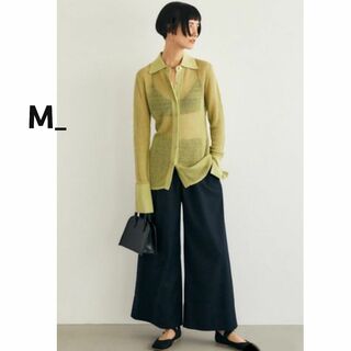 moussy - M_ エムアンダーバー　カーディガン ニット　透かし編み 緑 グリーン 長袖