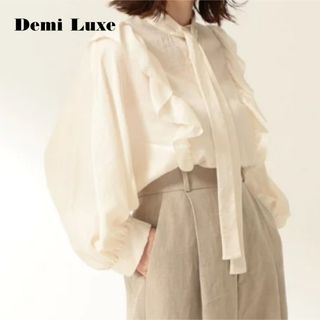 Demi-Luxe BEAMS - 未使用Demi-Luxe BEAMS / フリル ボウタイ ブラウス