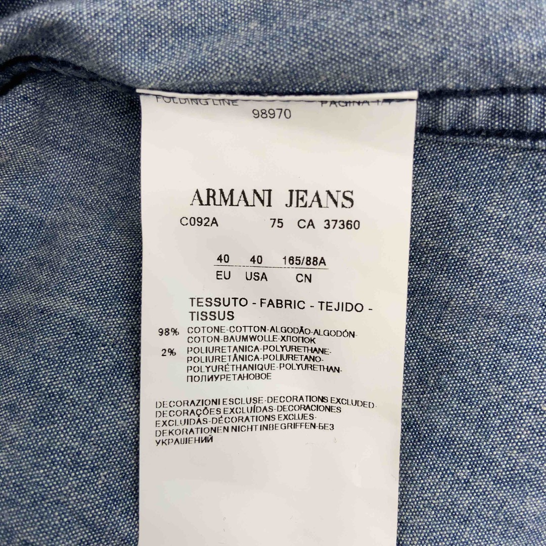 ARMANI JEANS(アルマーニジーンズ)のARMANI JEANS アルマーニジーンズ レディース 長袖シャツ/ブラウス デニムシャツ 襟ビジュー付き レディースのトップス(シャツ/ブラウス(長袖/七分))の商品写真