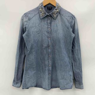 アルマーニジーンズ(ARMANI JEANS)のARMANI JEANS アルマーニジーンズ レディース 長袖シャツ/ブラウス デニムシャツ 襟ビジュー付き(シャツ/ブラウス(長袖/七分))