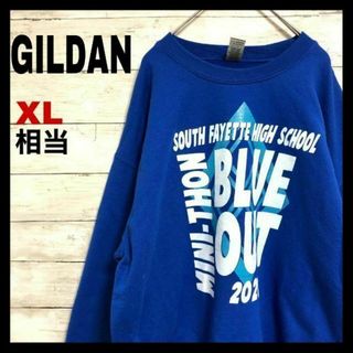 549 US古着 GILDAN スウェット カレッジロゴ ワンポイント XL相当(スウェット)