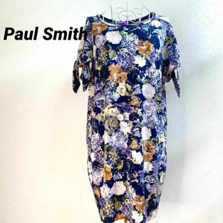 ポールスミス(Paul Smith)のポールスミス　半袖　ワンピース　花柄　カラフル　Mサイズ　ロンT(ひざ丈ワンピース)