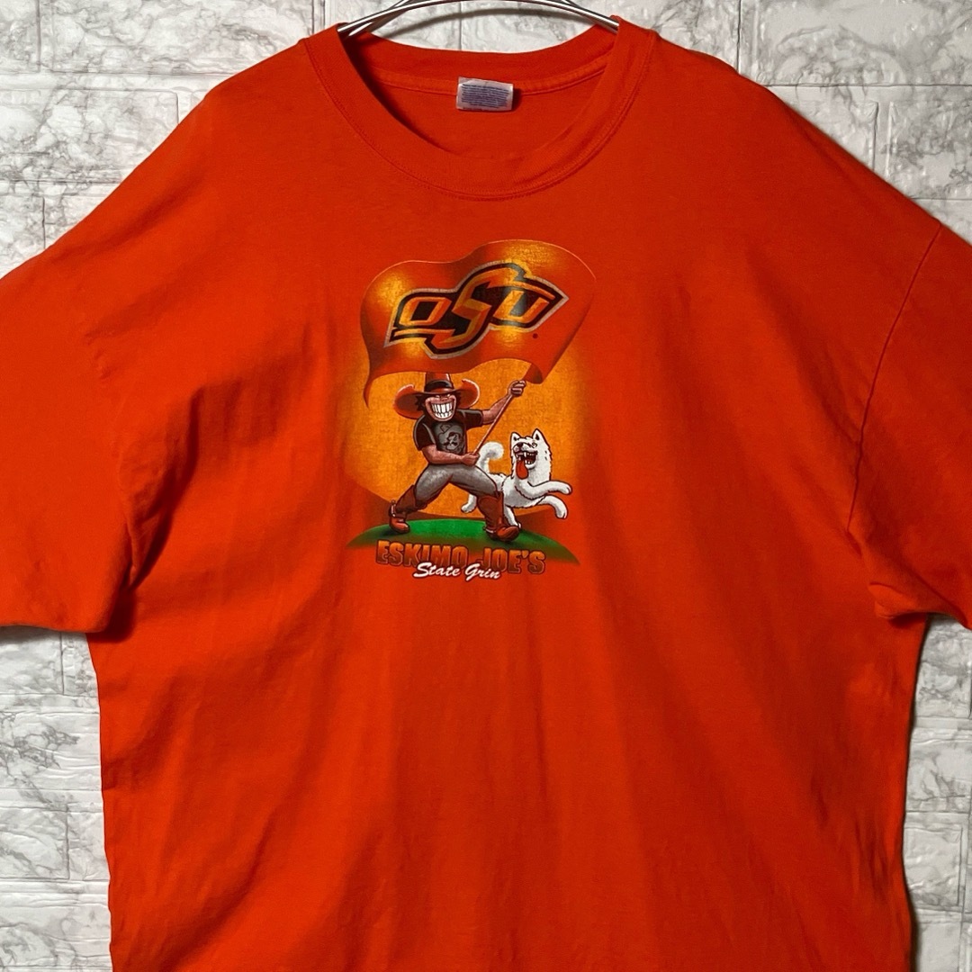 Hanes(ヘインズ)のUSA アメリカ古着 ビッグサイズ 2XLsize Hanes オレンジTシャツ メンズのトップス(Tシャツ/カットソー(半袖/袖なし))の商品写真