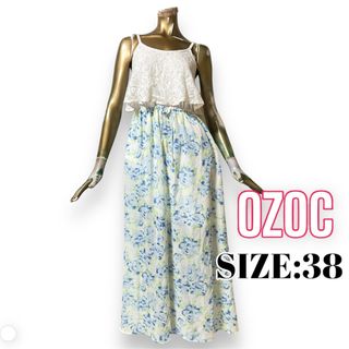 OZOC ♥ レース 切替 シフォン フラワー キャミ ワンピース