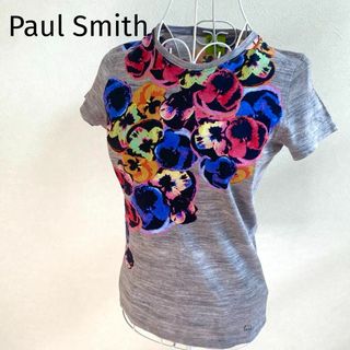 ポールスミス(Paul Smith)のポールスミス　Tシャツ　半袖　花柄　グレー　カラフル　お洒落　Sサイズ(Tシャツ(半袖/袖なし))