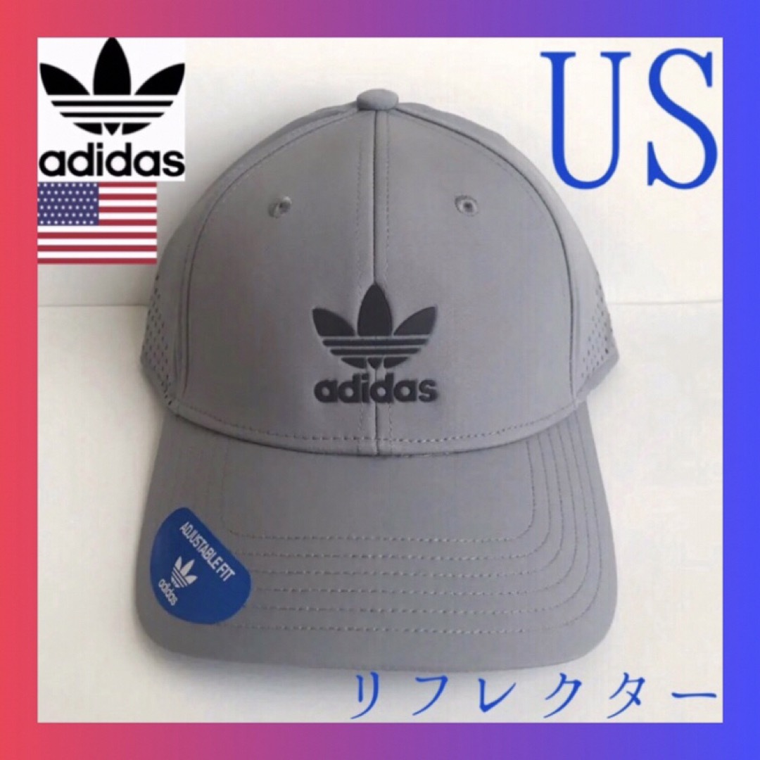 adidas(アディダス)の極レア 新品 アディダス USA グレー キャップ リフレクター 反射 ゴルフ メンズの帽子(キャップ)の商品写真