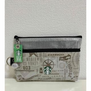 スターバックス(Starbucks)のスターバックスギフト袋リメイク　ダブルファスナーポーチ　再販なし　最後の1点(ポーチ)